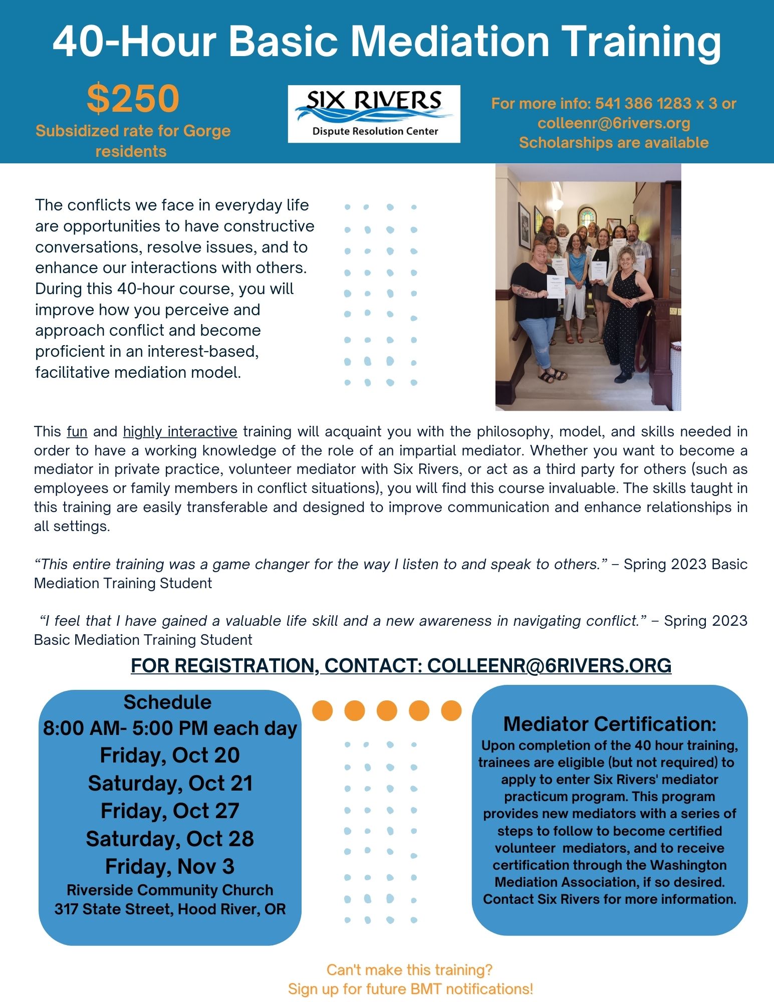 Training 6 Rivers Dispute Resolution Center